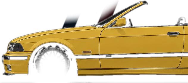 Sarı BMW E36 Cabrio